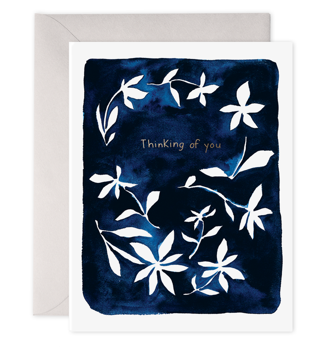 Indigo Flowers Greeting Card: 4.25 X 5.5 INCHES