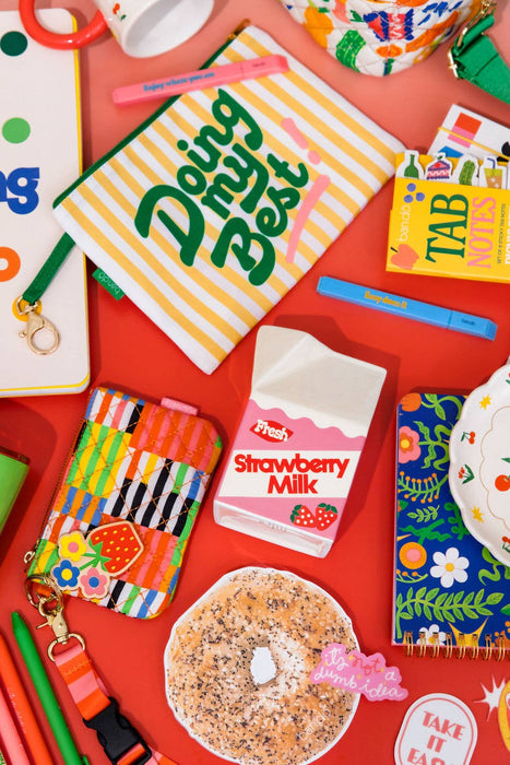 Zip ID Lanyard, Black Stripe