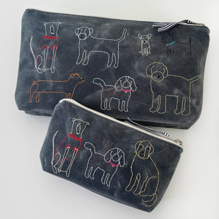 Dogs Waxed Canvas Pouch: Small