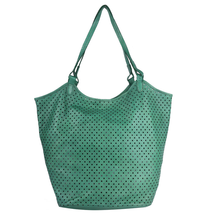 Tour Handcrafted Leather Tote/Shoulder Bags: Green