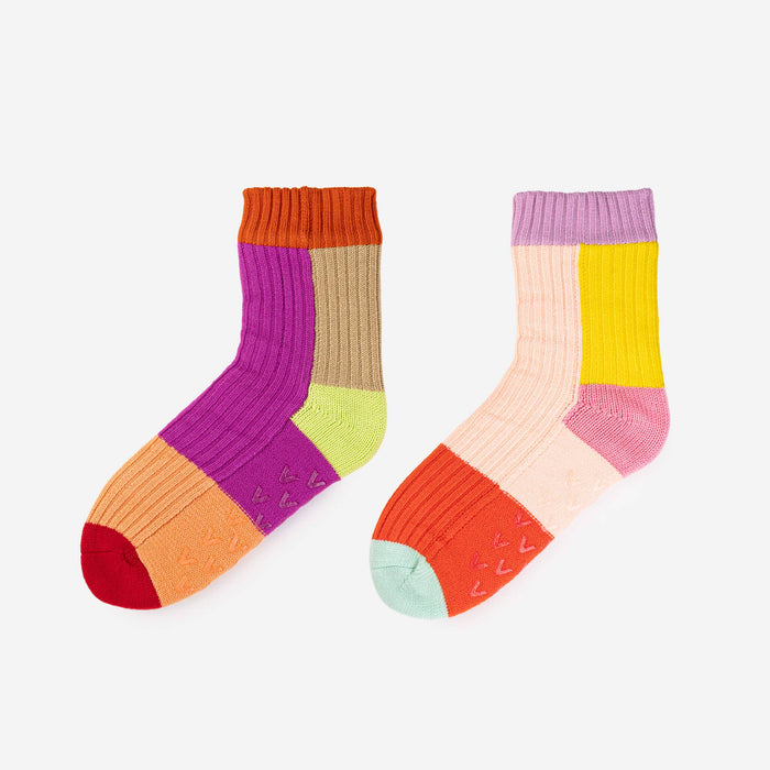 Mismatch House Socks: Pink / S/M - W 6-9<br>M 5-7.5