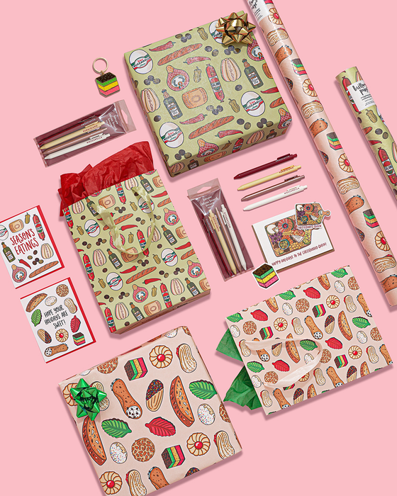 Italian Meats & Cheeses Christmas Wrapping Paper Roll