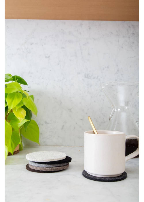 Bierfilzl Merino Wool Felt round Coaster Multi 4 Pack Earth