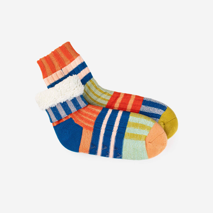 Patchwork Stripe House Socks: Sport / L/XL - W 9.5-12.5<br>M 8-11