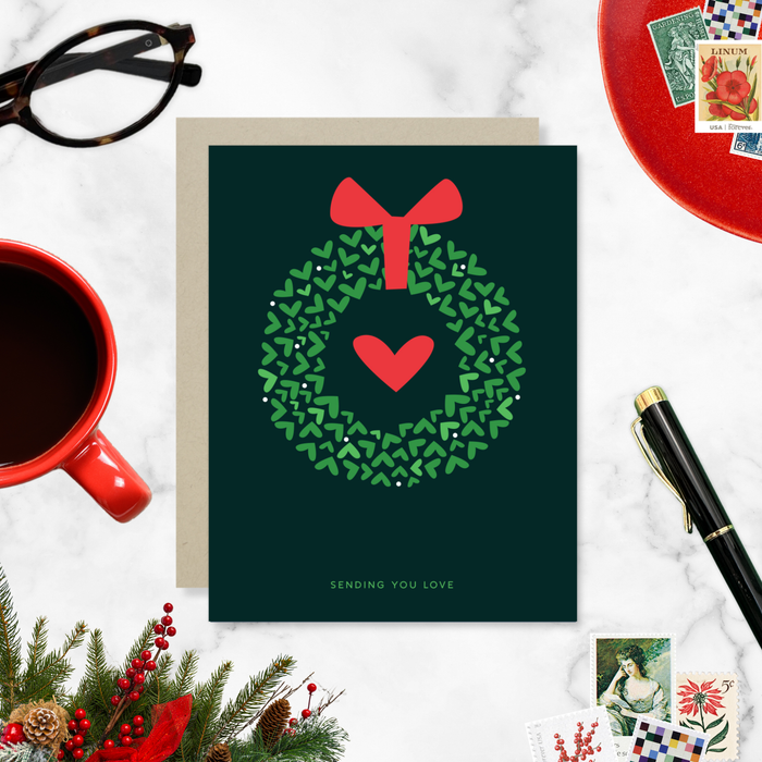 Heart Wreath Holiday Card