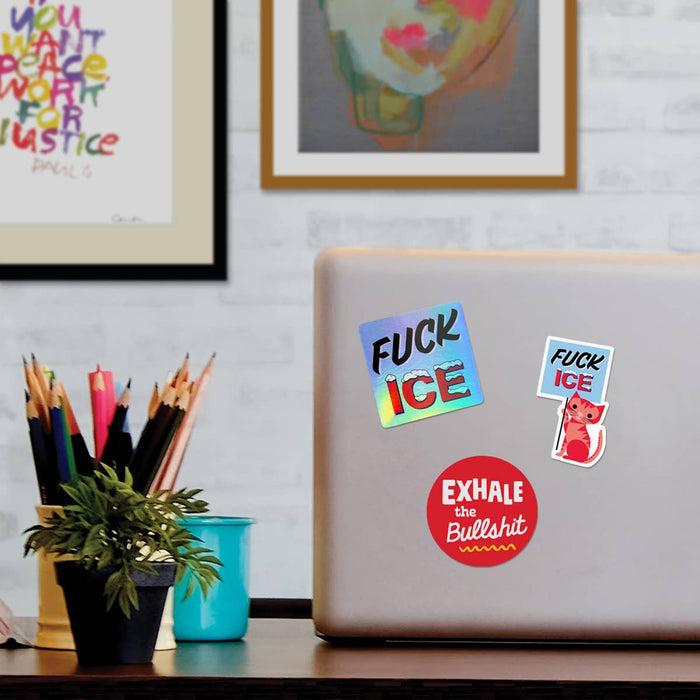 Fuck ICE Holographic Vinyl Sticker