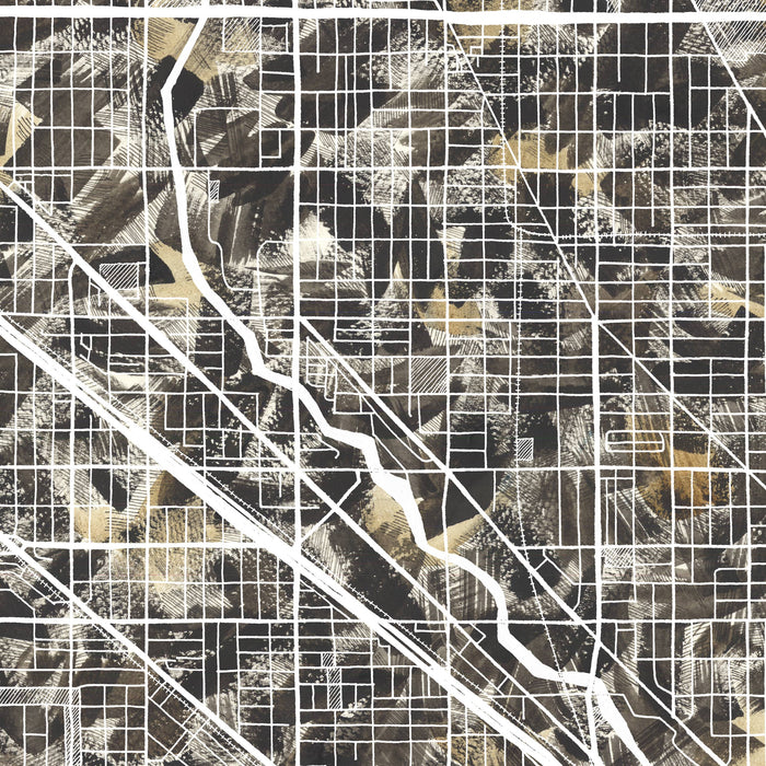 Chicago Illinois Painted Map ART PRINT: Waves / 11 x 14