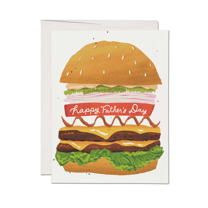 Double Cheeseburger greeting card: Single