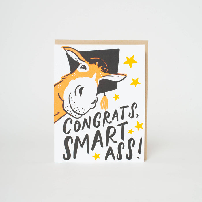Graduation Smart Ass Punny Letterpress Greeting Card by Hello!Lucky: Paper tab