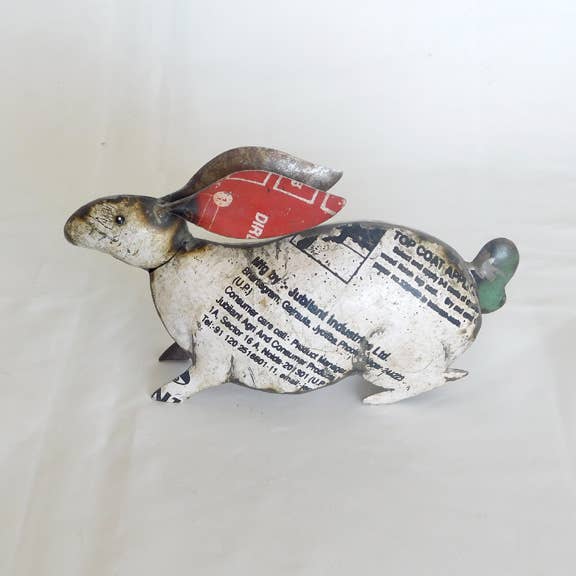 White Rabbit Recycled Metal Animals