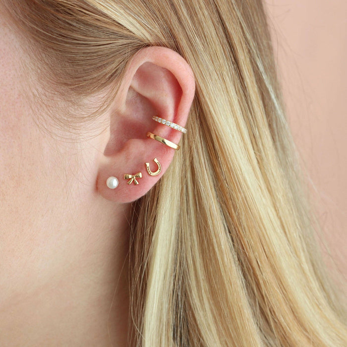 Pearl Stud Earrings: 18K Gold Vermeil