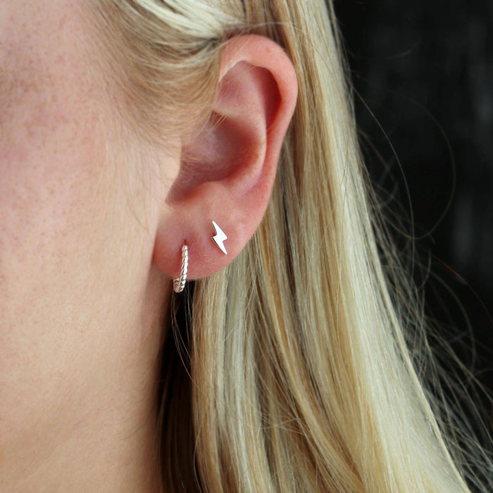 Lightning Bolt Stud Earrings 18K Gold Vermeil | Sterling Silver Nickel Free Hypoallergenic Ships from CA: 18K Gold Vermeil