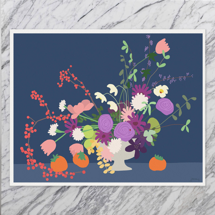 Persimmon Still Life Art Print. Signed. Unframed. 191116: 11 x 14 Unframed
