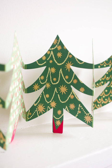 CHRISTMAS TREES CONCERTINA GARLAND