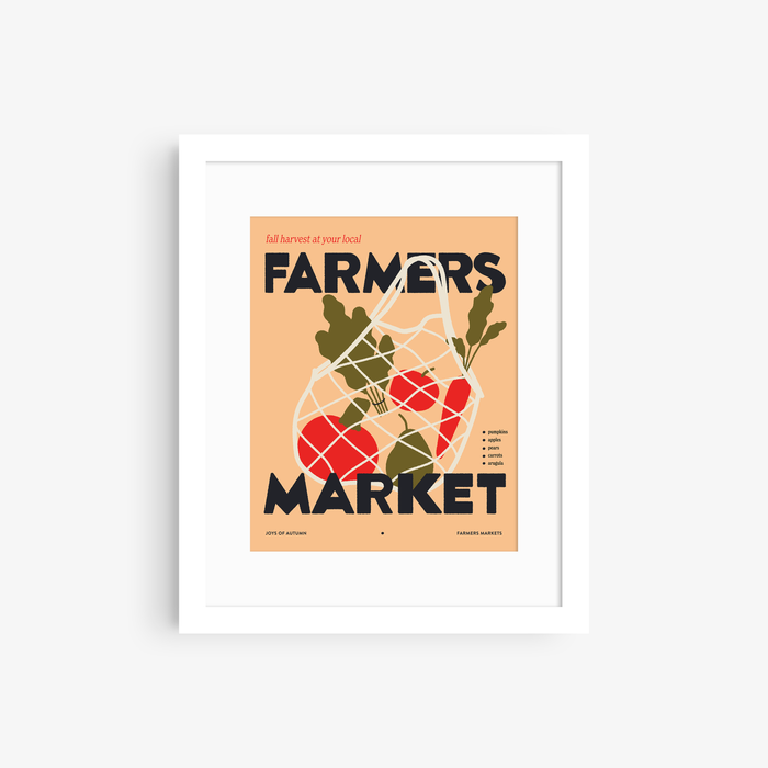 Farmers Markets Print: Beige / 5"x7"
