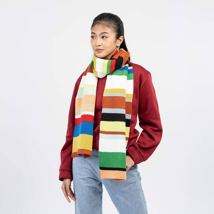 Multi Stripe Big Scarf: Rainbow