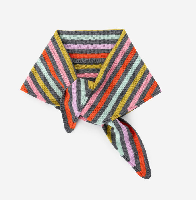 Color Stripe Triangle Scarf: Grey