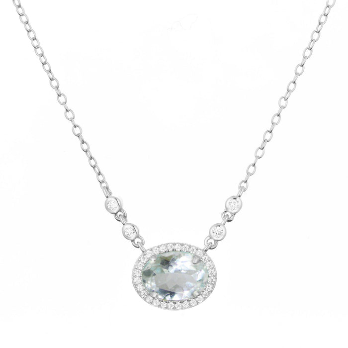 Aura Aquamarine Gemstone Necklace: Gold