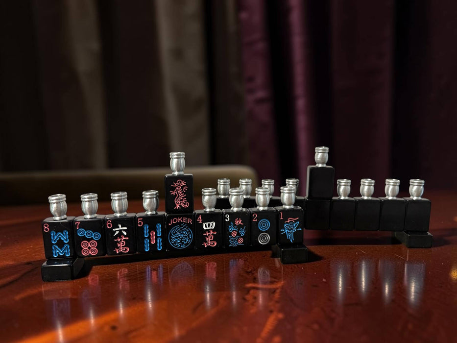 Mah Jong Menorah: Cream Acrylic