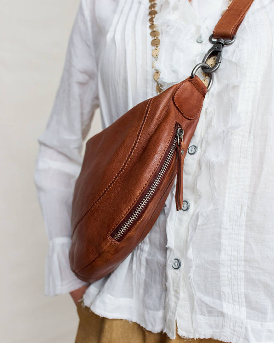 Callie Handcrafted Leather Sling/Crossbody Bags: Camel