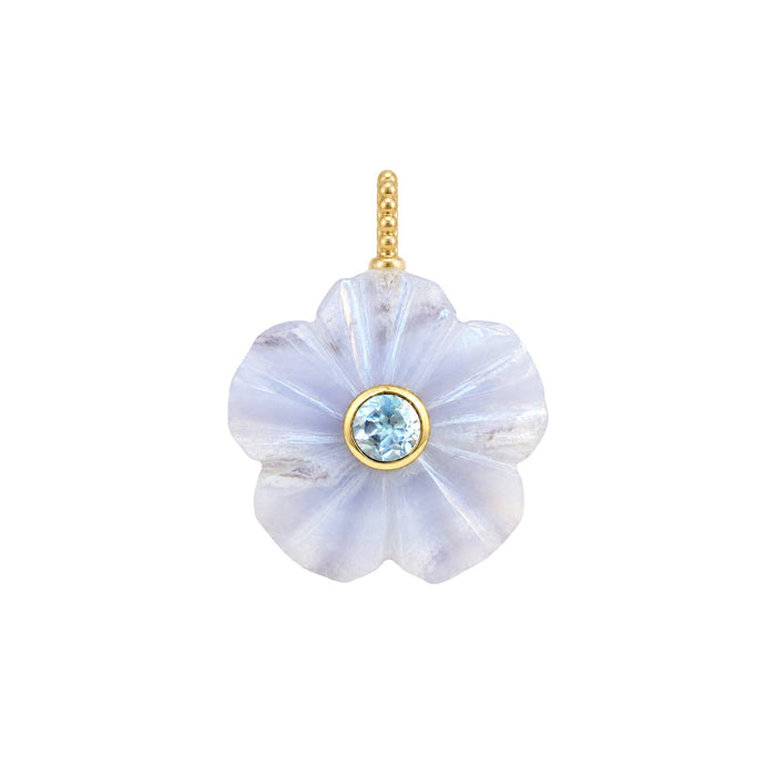 Flower Gemstone Pendant With Topaz: Moonstone