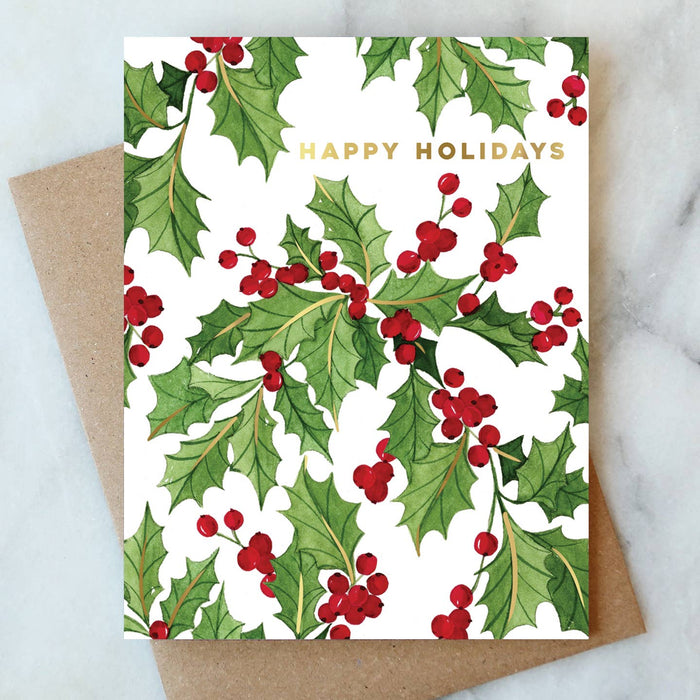Vines of Holly Greeting Card | Christmas Holiday Card