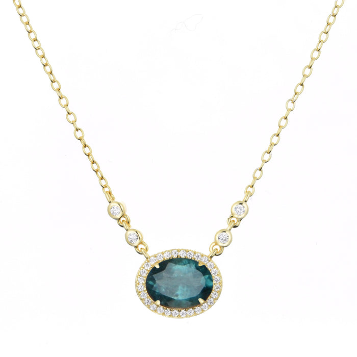 Aura Tourmaline Gemstone Necklace: Light Pink