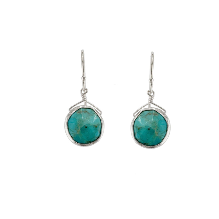 Turquoise circles earrings: Vermeil