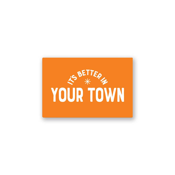 Personalized City Sticker, It's Better In, name drop design: Navy / 50 pack