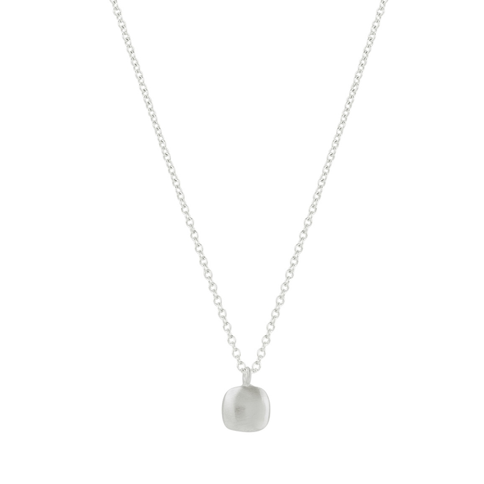 Puffy Square Necklace in Silver, Vermeil, or Mixed: Mixed