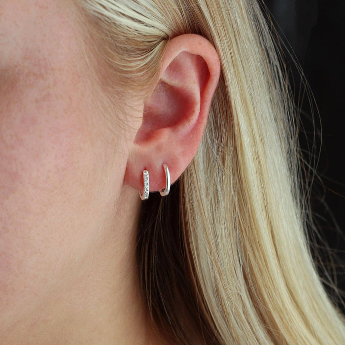 Classic 12mm Hinged Huggie Hoop Earrings: 18K Gold Vermeil