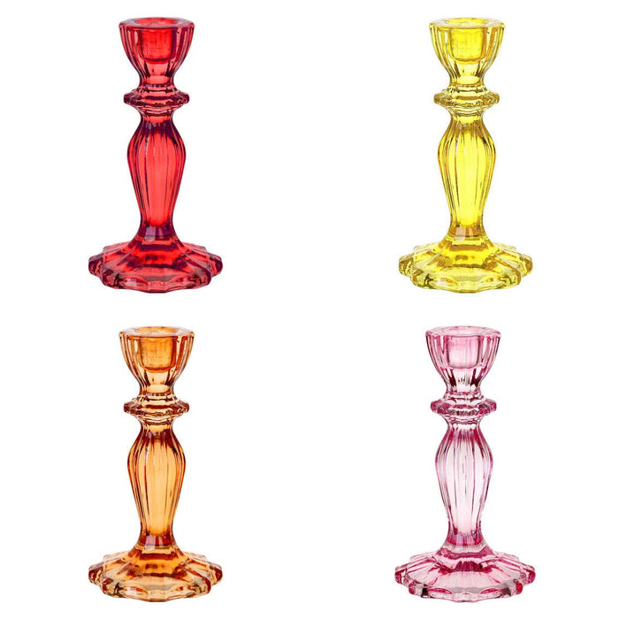 Warm Glass Candle Holders, asstd