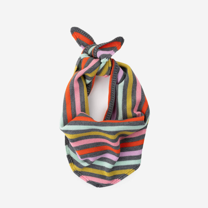 Color Stripe Triangle Scarf: Grey