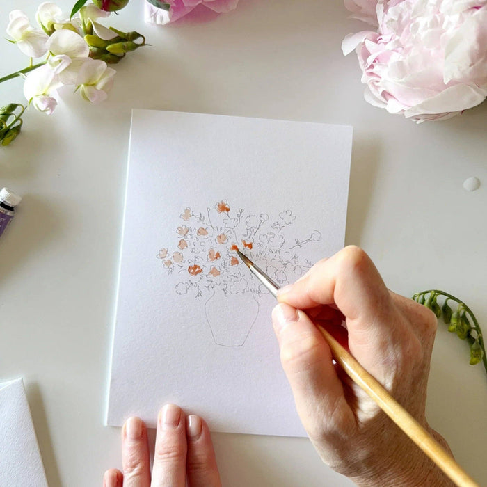 Bouquets paintable watercolor notecard set