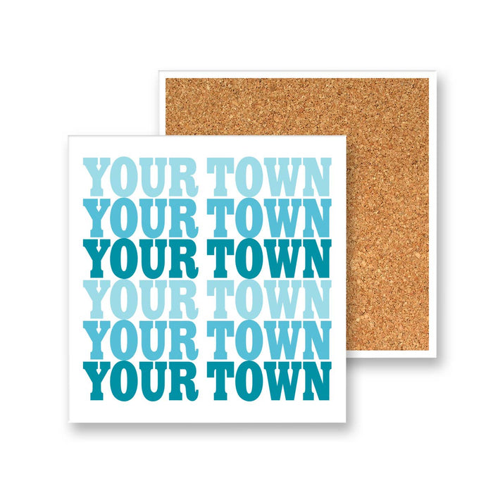 Personalized City Coaster - Supergraphics repeat name drop: Sunset (09)