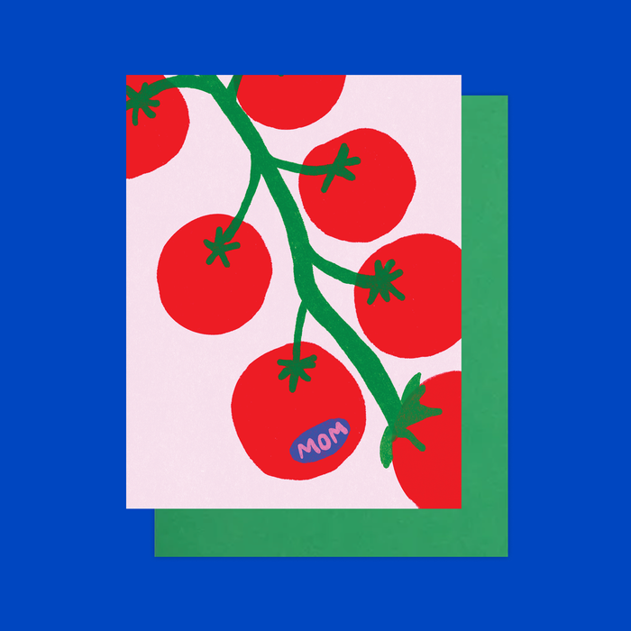 MOM Tomato Mother's Day Card: Cellophane Sleeve