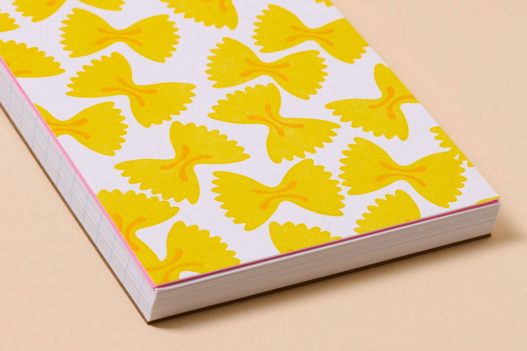 Letterpress Small Spiral Notebook—Farfalle (Bowtie Pasta)