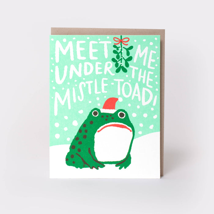 Mistletoad Frog Funny Holiday Card by Hello!Lucky: Paper Tab