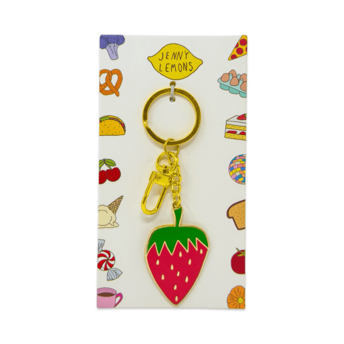Strawberry Enamel Bag Charm & Keychain