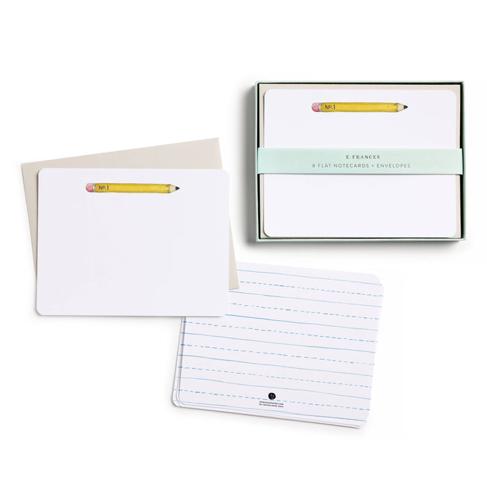 Pencil Flat Notecard Set, 8 Cards & Envelopes
