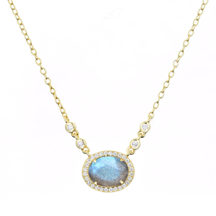 Aura Tourmaline Gemstone Necklace: Light Pink