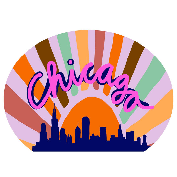 City Sunrise Sticker: Chicago