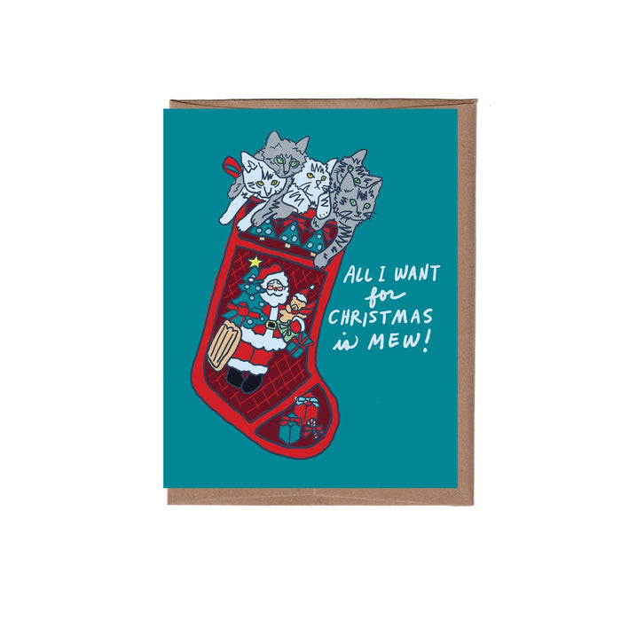 Kitten Stocking Holiday Greeting Card