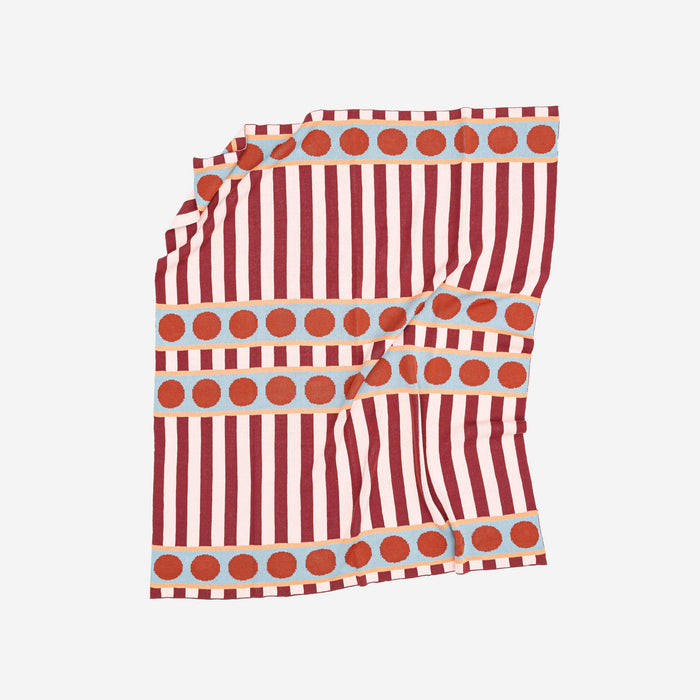 Stripe Dot Throw: Ruby