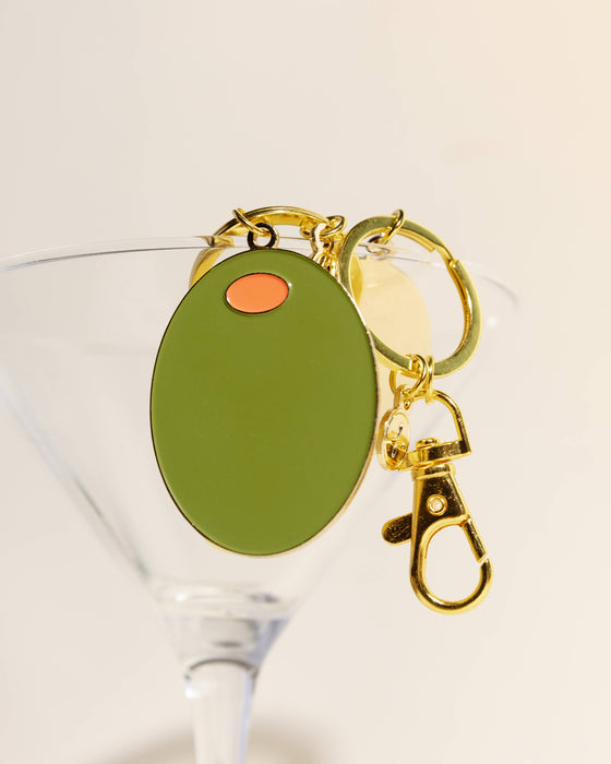 Olive Enamel Keychain & Bag Charm