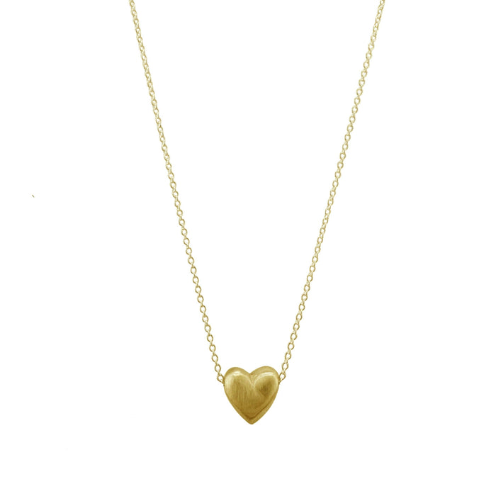Puffy Heart Necklace in Silver or Vermeil: Vermeil