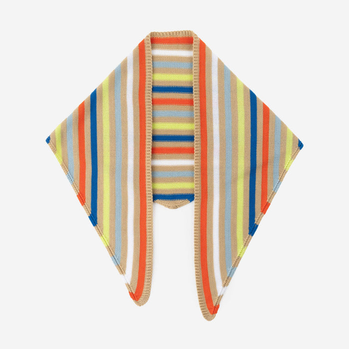 Color Stripe Triangle Scarf: Grey