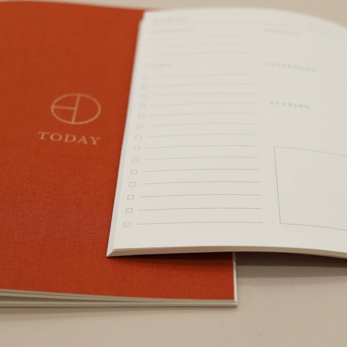 Terra Cotta Cloth Saddle Stitch Planner: A5