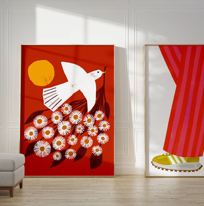Art Print - Red Dove: 8X10"