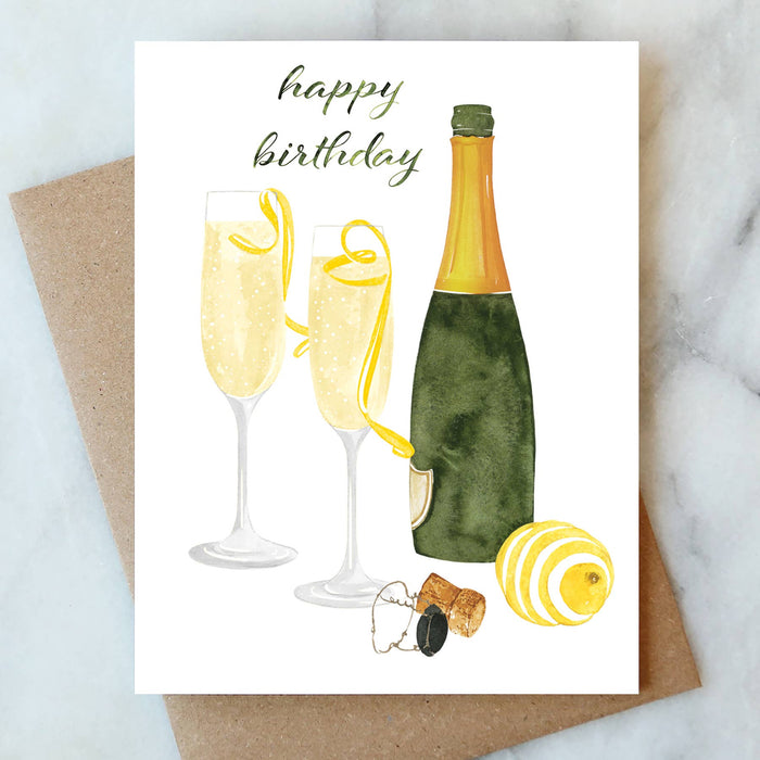 French 75 Champagne Birthday Card Greeting Card